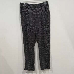 Anthropologie See You Soon Black and Gray Patterned dress pants